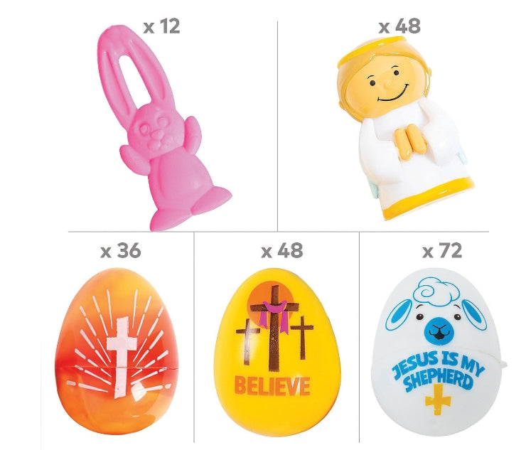 Bulk 614 Pc. Religious Plastic Easter Eggs