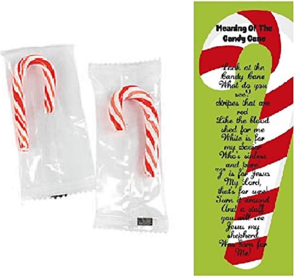 Meaning of The Candy Cane Bookmarks with Mini Candy Canes Religious Christmas Favors Bulk 100 Count