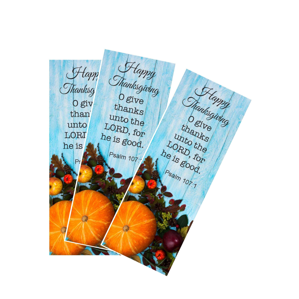100 Bulk Count of Happy Thanksgiving Give Thanks Bookmarks - Card Inserts