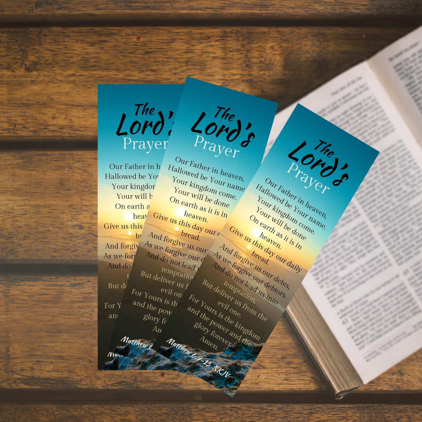 Bulk Wholesale 100 Count - The Lords Prayer Religious Christian Bookmarks for Men and Women - Inspirational Tokens - Made in USA - Bible Verse - Church Gifts - NKJV