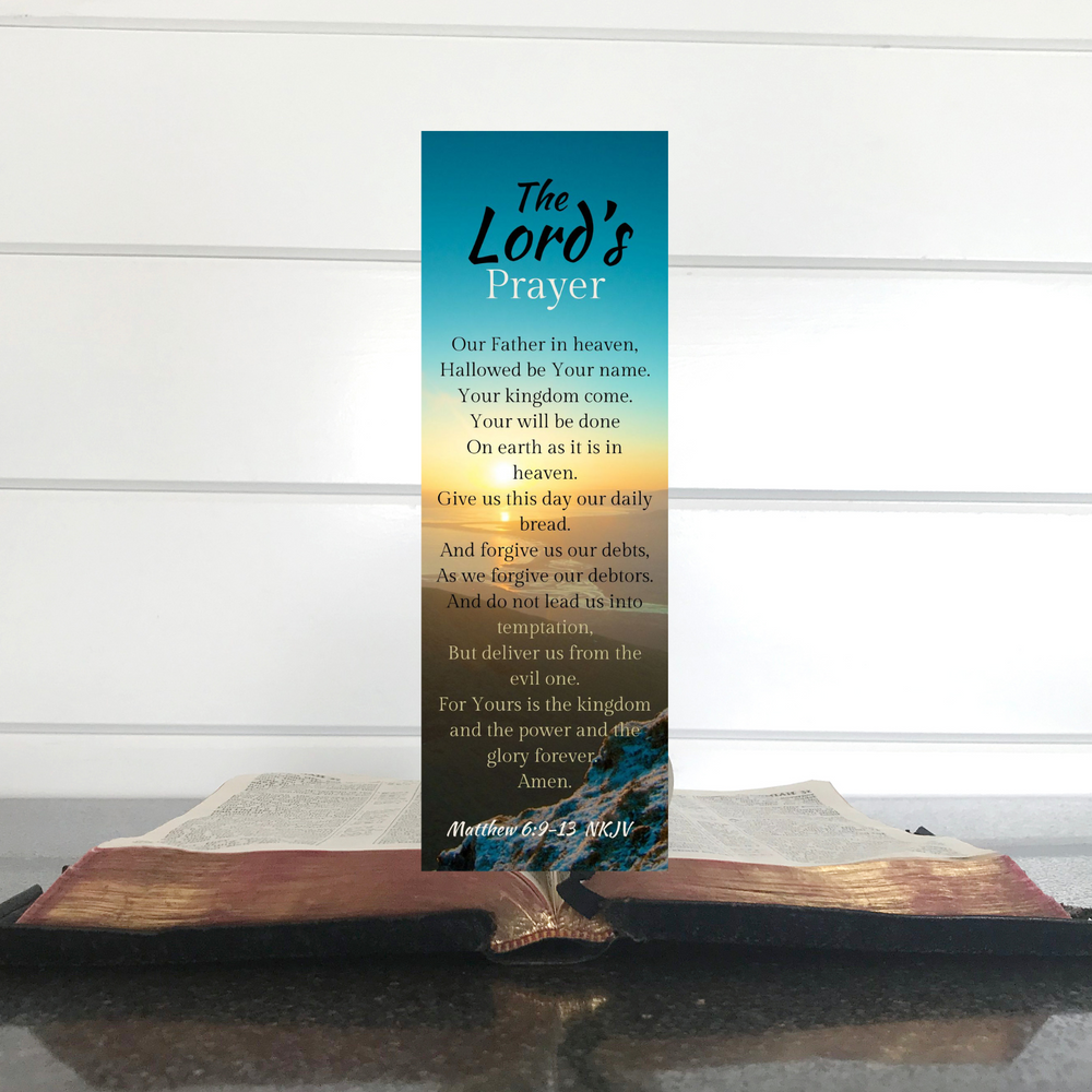 Bulk Wholesale 100 Count - The Lords Prayer Religious Christian Bookmarks for Men and Women - Inspirational Tokens - Made in USA - Bible Verse - Church Gifts - NKJV