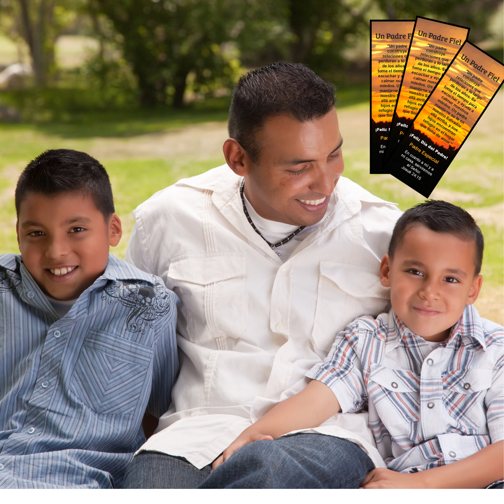 50 Count Spanish Version Faithful Falther Special Dad Joshua 24 Premium Father's Day Bookmarks