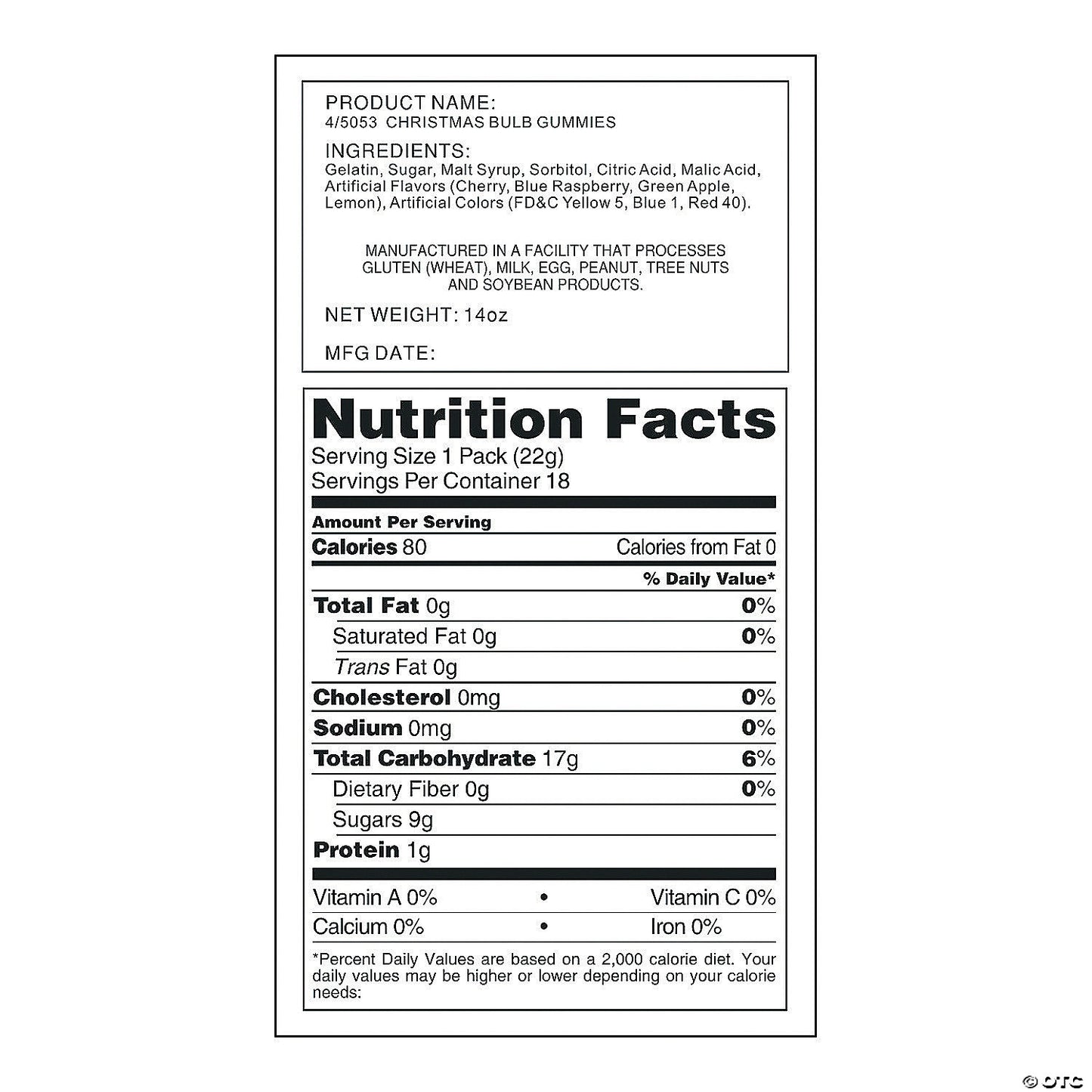 Bulk Count 36 Packets of Twinkling Christmas Bulb Gummies: A Fruity Holiday Delight