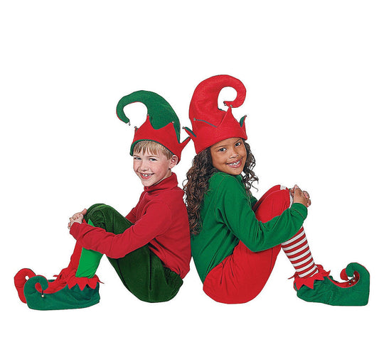 Bulk 4 Sets of Elf Shoes & Hat Costume Set