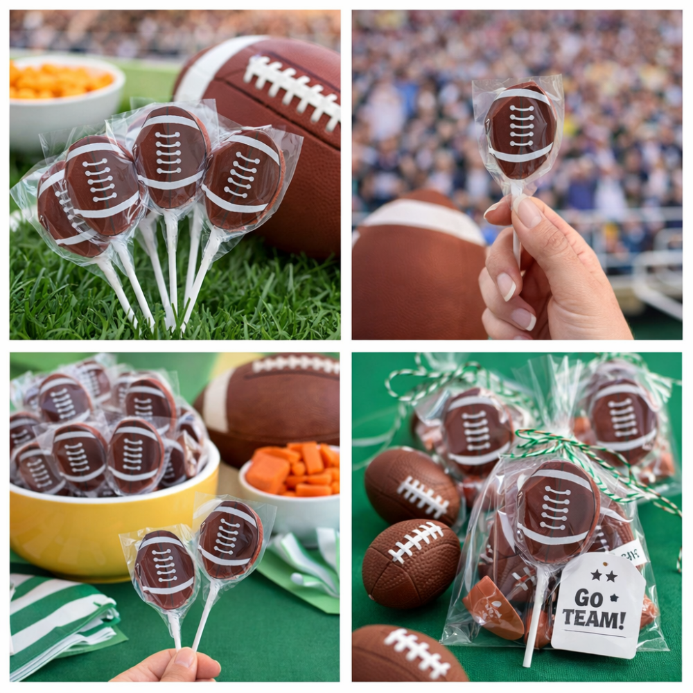 football shaped lollipops for party