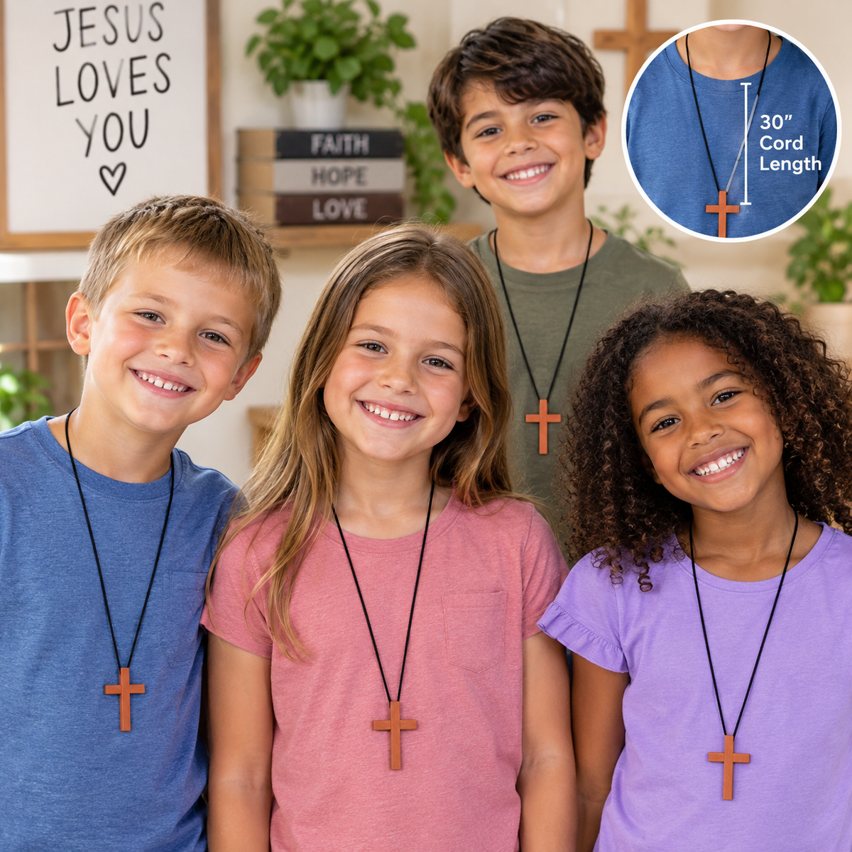 Handcrafted Wooden Cross Necklaces