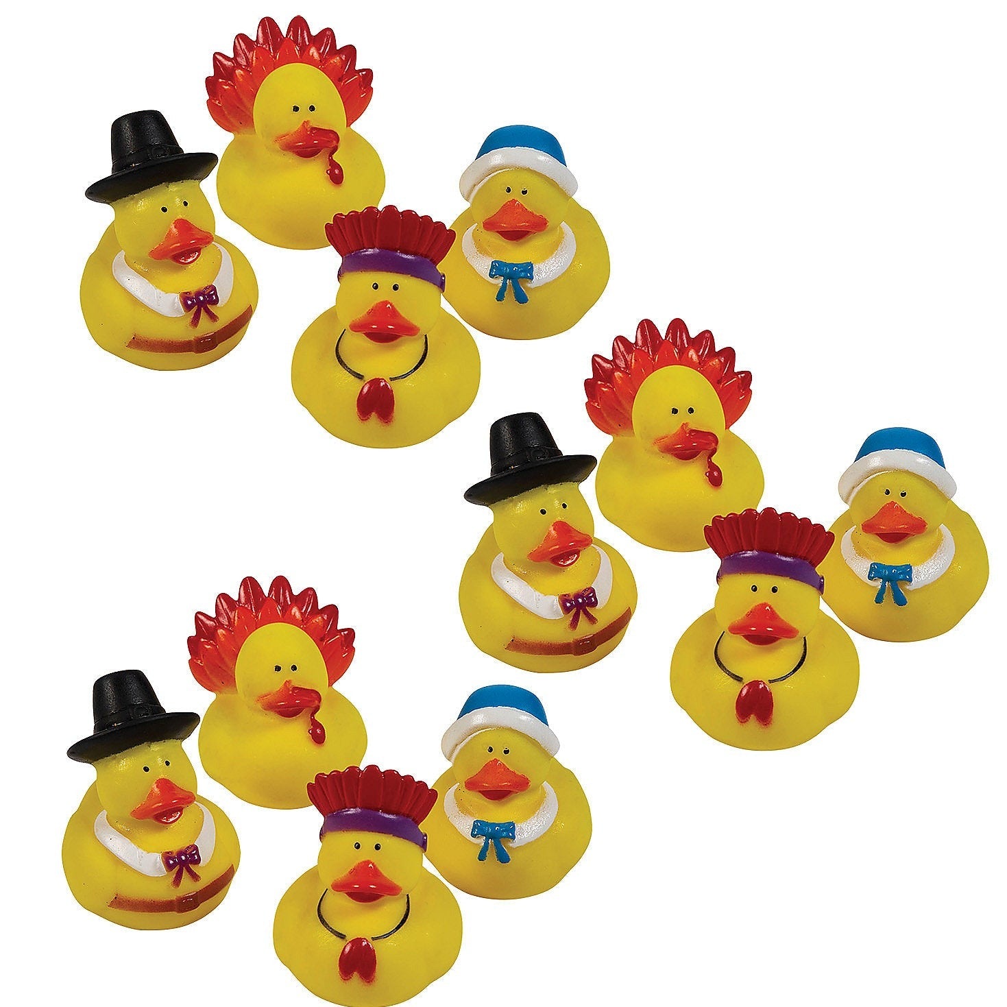 24 Bulk Count of Thanksgiving Rubber Ducks Duckie Ducky Party
