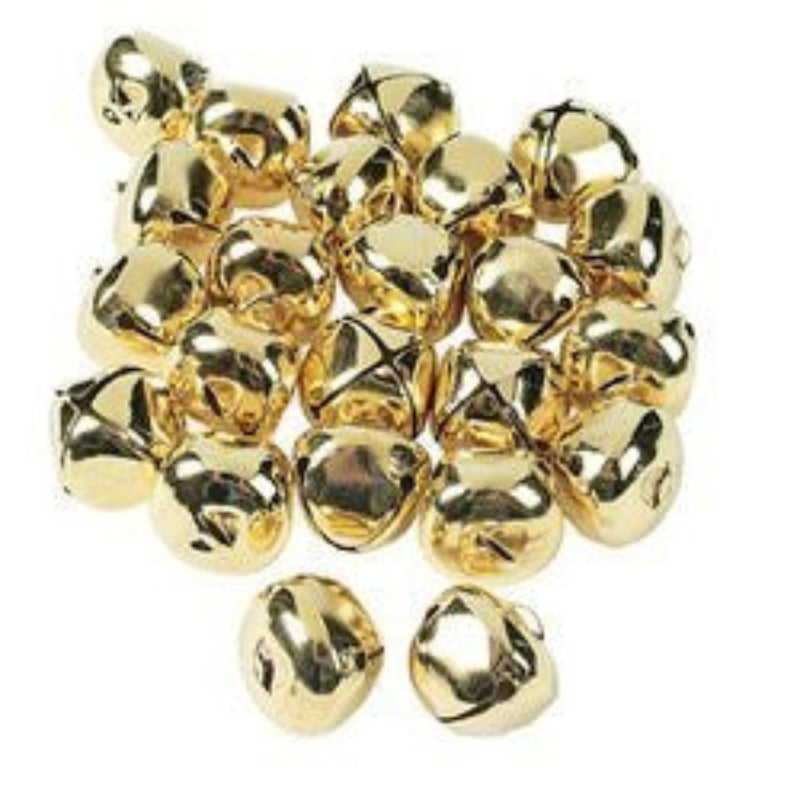144 Gold 1" (25mm) Metal Jingle Bells