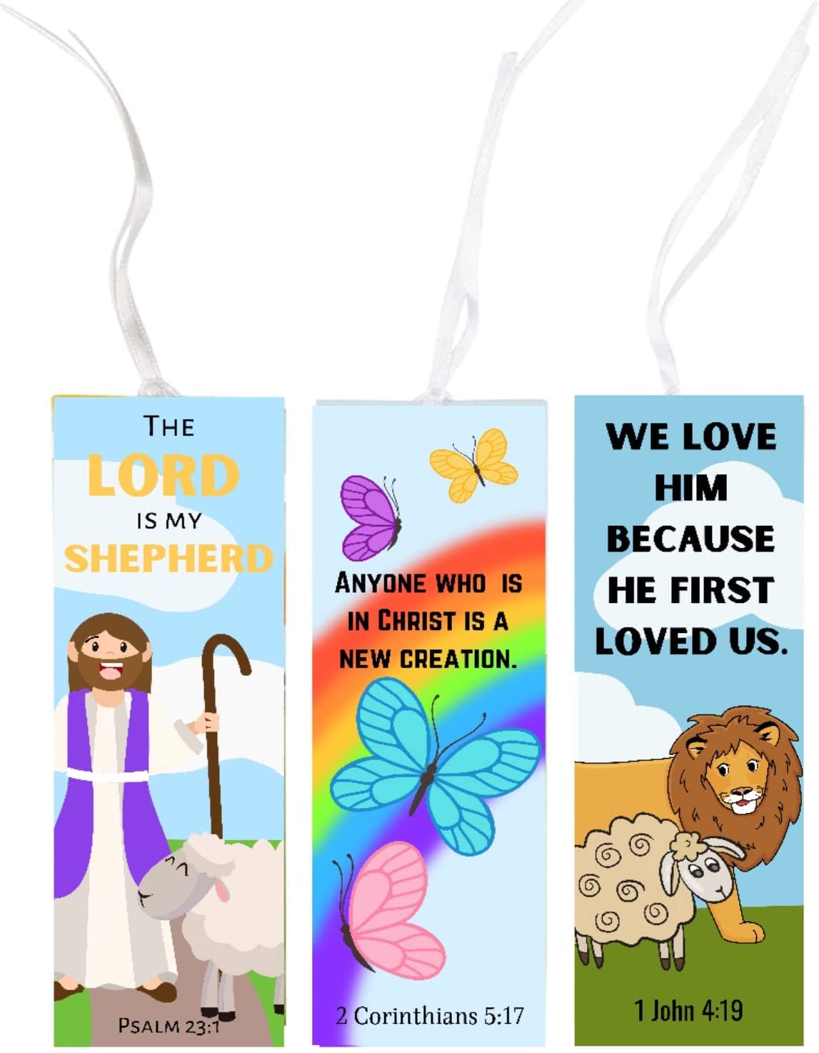 100 Pack Christian Bookmarks with Religious Scriptures, Bible Verse Book  Markers (6 x 2 In)