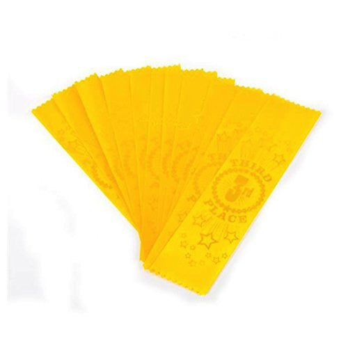 3rd Place Yellow Award Ribbons Teacher Student Prizes (36 Pack)