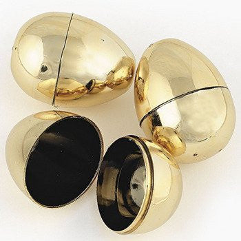 12 Metallic Gold Plastic Easter Eggs 2.25 in Fillable for Egg Hunts & Baskets