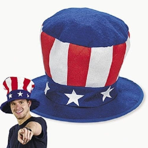 Felt Jumbo Patriotic USA Hat Red White and Blue