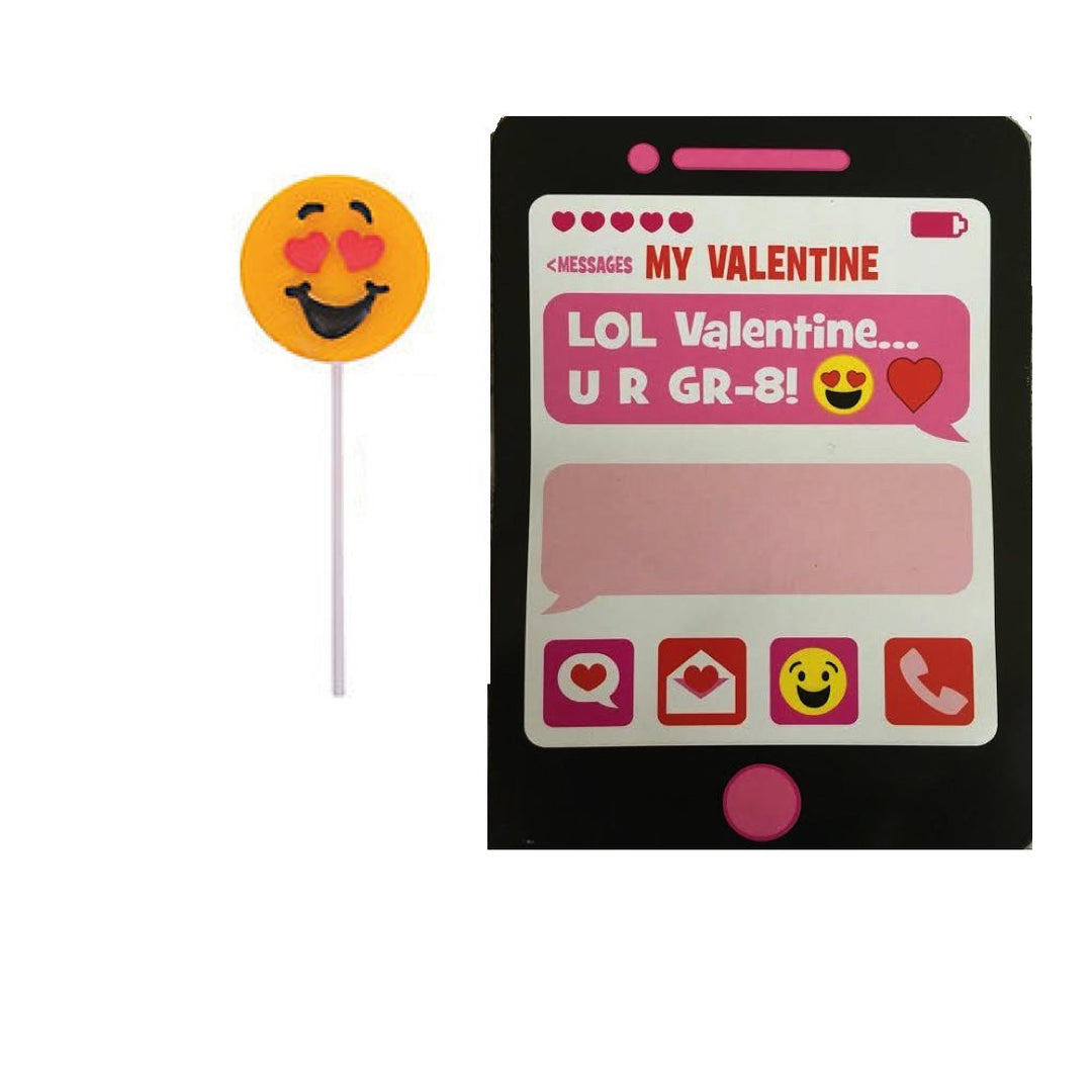 Valentine Emoji Suckers & Exchange Cards