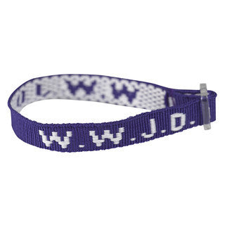 12 Navy Blue WWJD Cloth Woven Bracelet