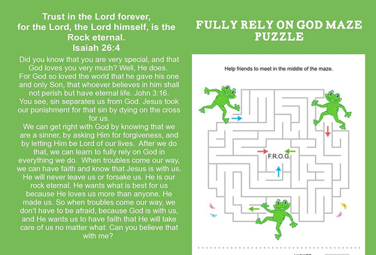 Bulk Halloween Fully Rely On God F.R.O.G. Christian Bible Tracts 100 Count