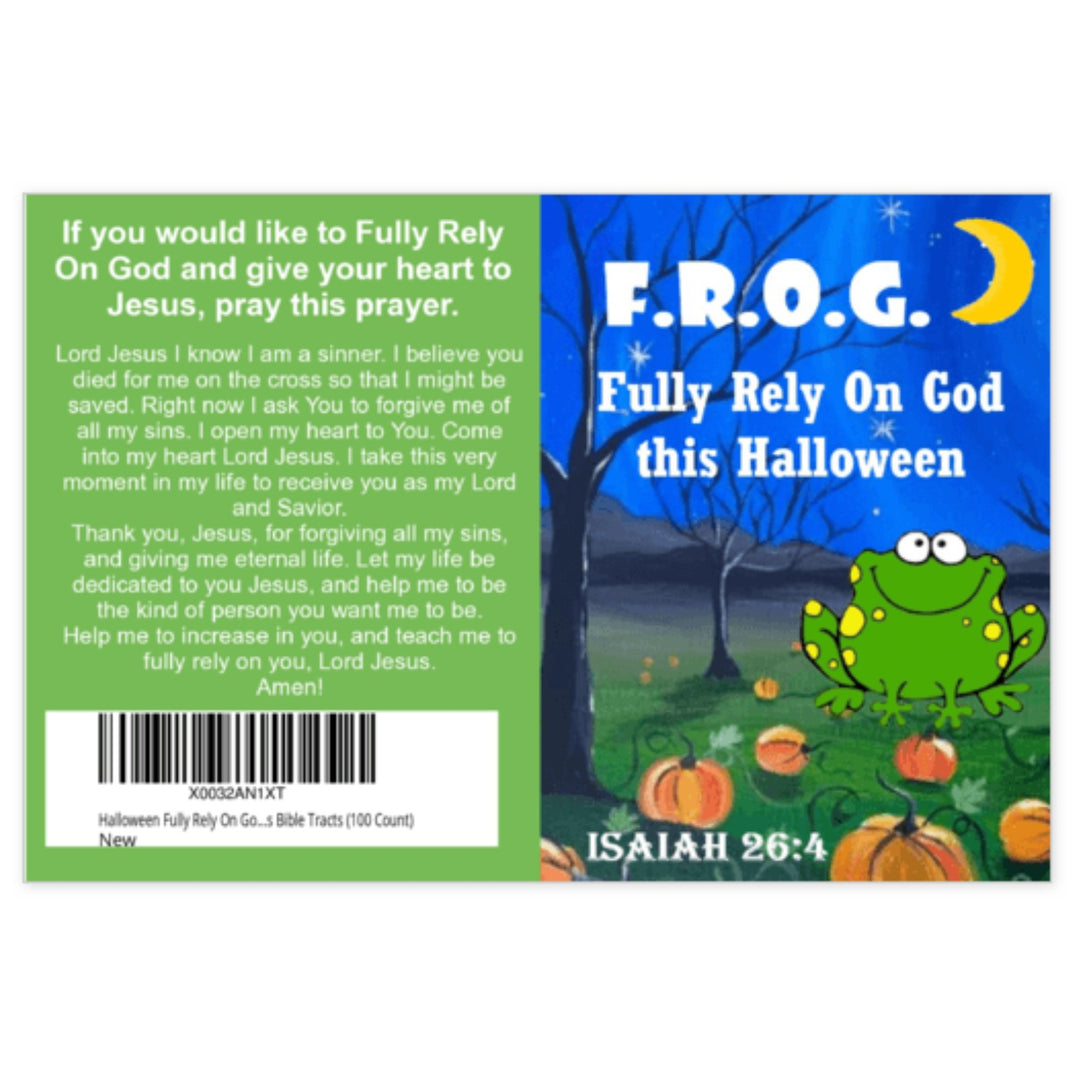 50 Count of Halloween Fully Rely On God F.R.O.G. Bible Tracts