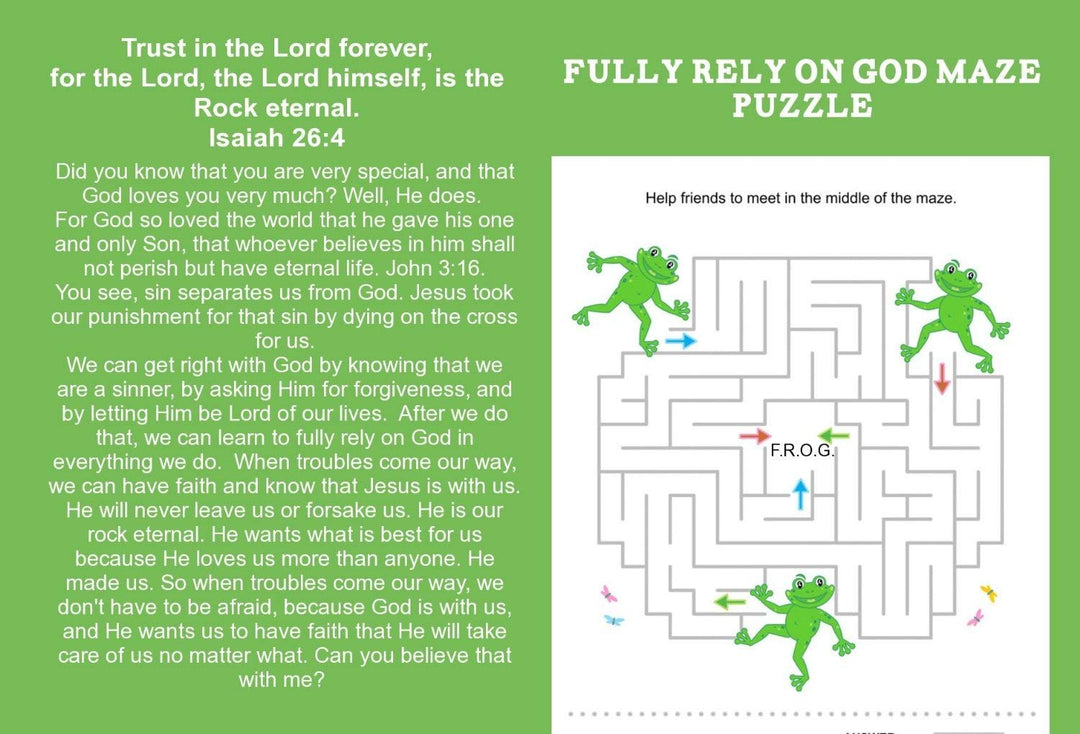 100 count Merry Christmas Fully Rely On God Frog F.R.O.G. Christian Bible Tracts for Kids