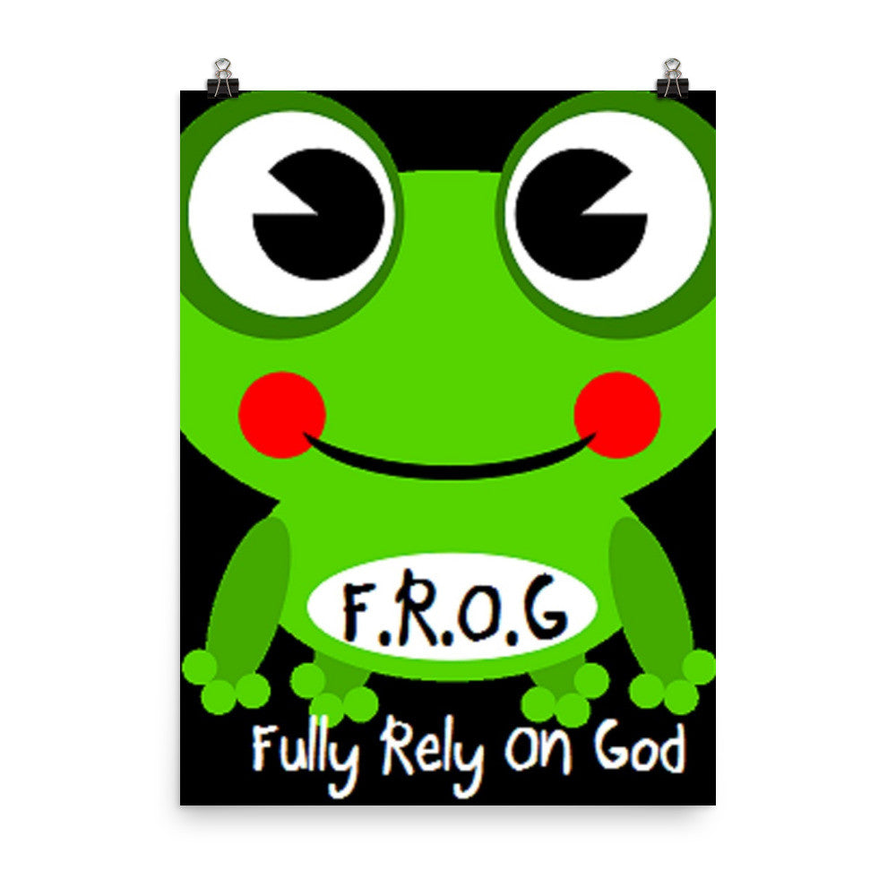 Fully Rely On God Frog Photo paper poster