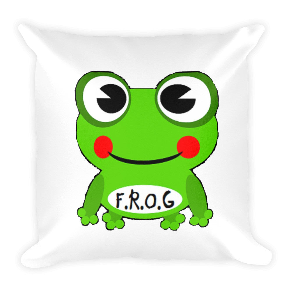 Fully Rely on God Frog Pillow – Soft & Cozy Faith-Inspired Decor