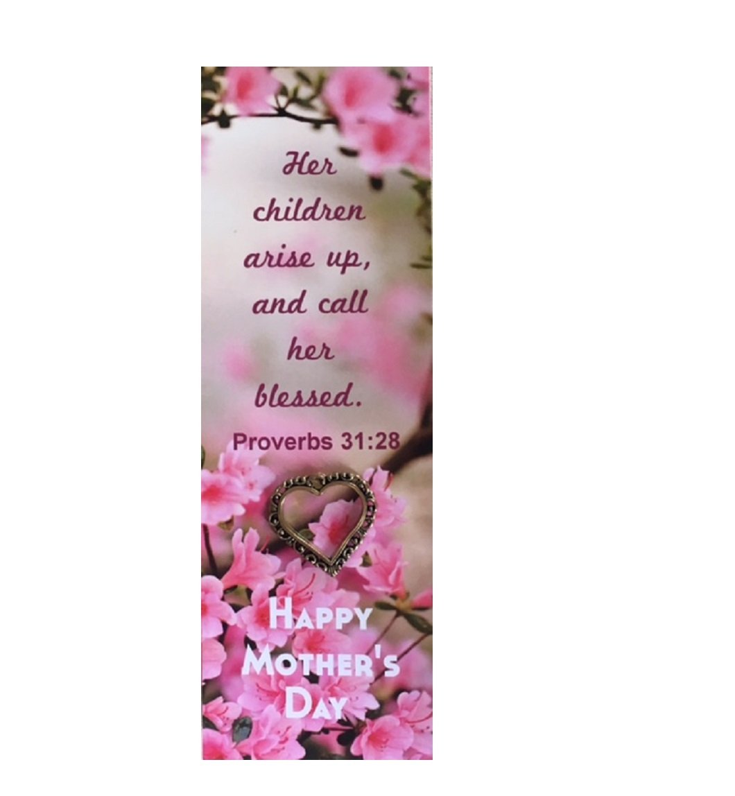 10-pink-flowers-happy-mother-s-day-bookmarks-with-heart-pins-christian-book-and-toys for Free Printable Mothers Day Bookmark 10 Pink Flowers Happy Mother's Day Bookmarks With Heart Pins – Christian Book And Toys for Free Printable Mothers Day Bookmark