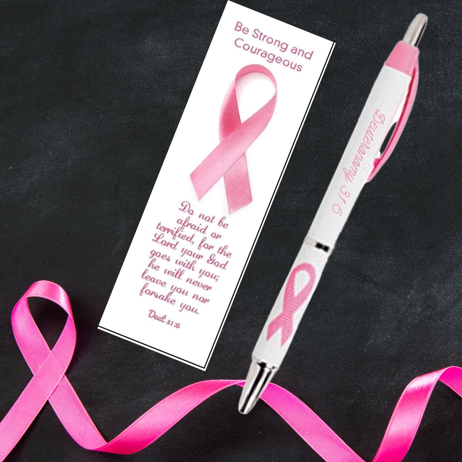 Christian Breast Cancer Awareness Pen and Bookmarks