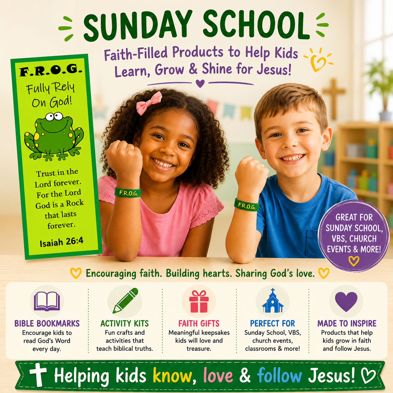 Jesus Loves You Pocket Prayer Bookmarks with Rubber Duckies Vinyl Mini Ducks Christian Party Favors