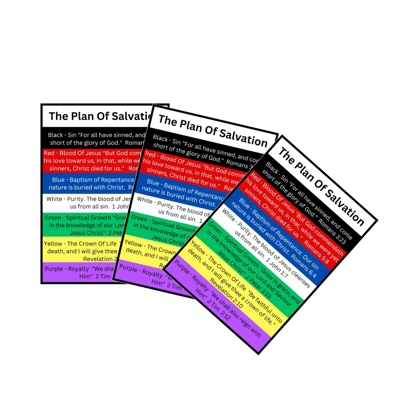 100 Bulk Count of Plan of Salvation Prayer Pocket Cards