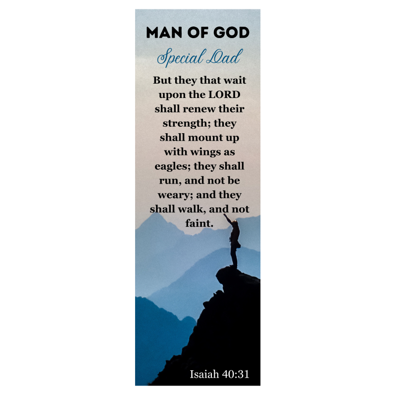 100 Isaiah 40:31 Father’s Day Bookmarks – Man of God Scripture Gift