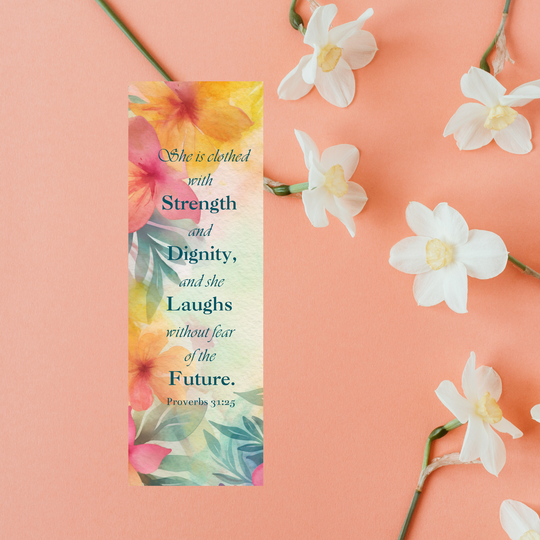 100 Strength & Dignity Bookmarks – Proverbs 31:25 for Women