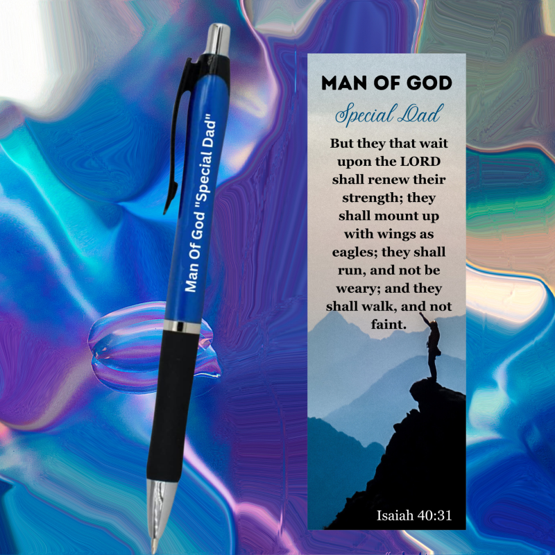 10 Man of God Pen & Bookmark Sets – Isaiah 40:31 Father’s Day Gift