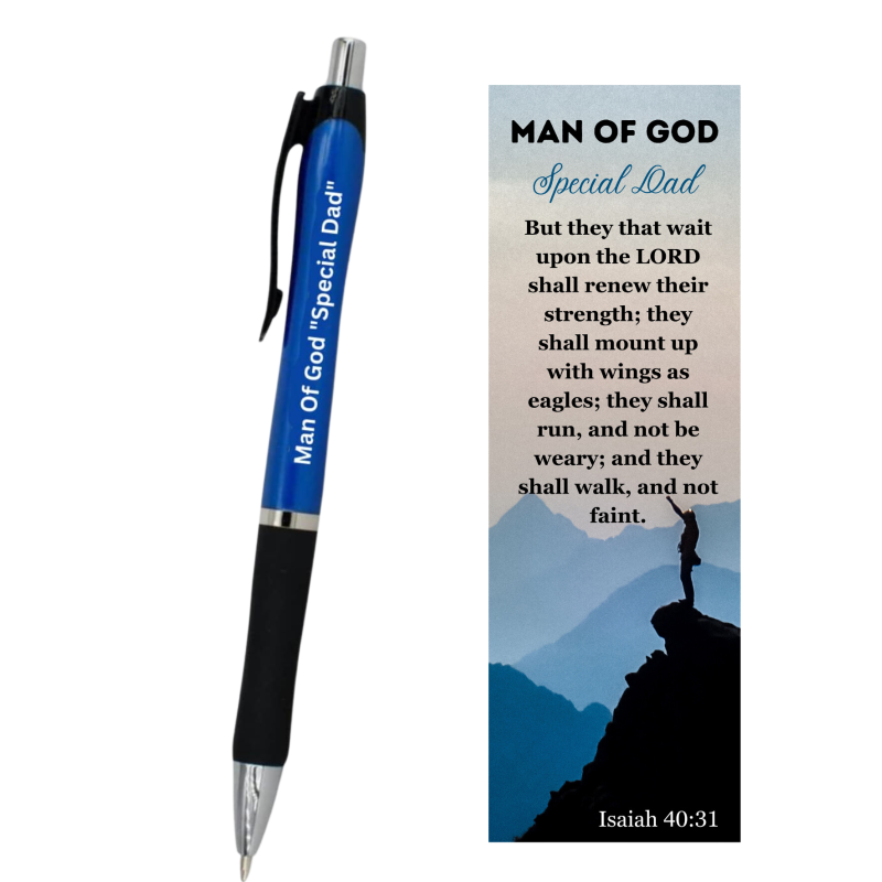 10 Man of God Pen & Bookmark Sets – Isaiah 40:31 Father’s Day Gift