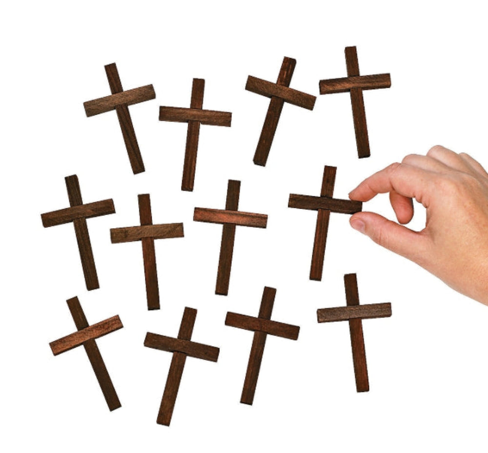 3" mini wooden crosses bulk count
