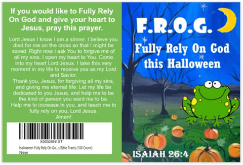 Bulk Halloween Fully Rely On God F.R.O.G. Christian Bible Tracts 100 Count