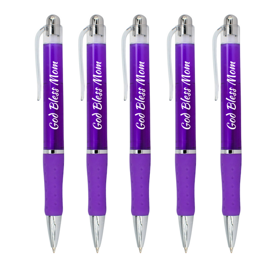 Bulk Set of 10 Happy Mother's Day God Bless Mom Purple Ballpoint Pen and Bookmark Gift Sets