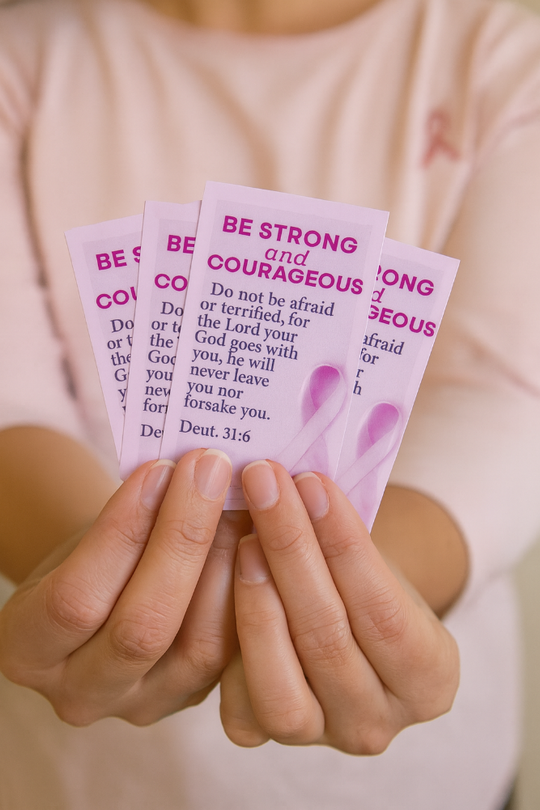 Christian themed breast cancer awareness cards