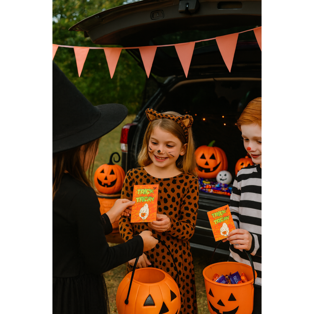 Christian Themed Gospel tracts for Halloween trunk or treat event