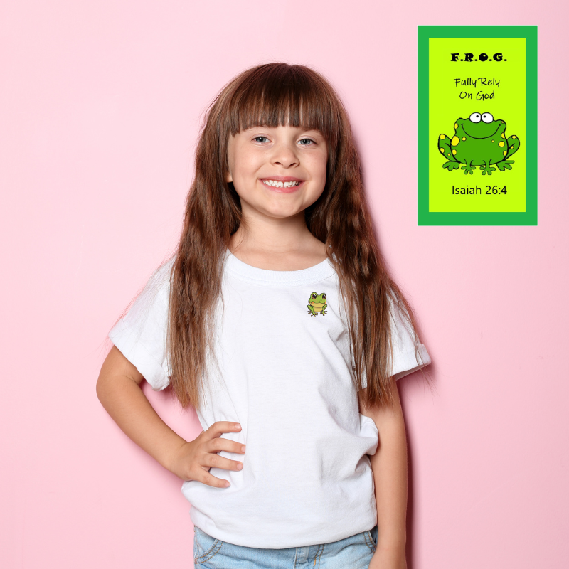 Fully Rely On God F.R.O.G. Wallet Card With Frog Lapel Pin Gift Set