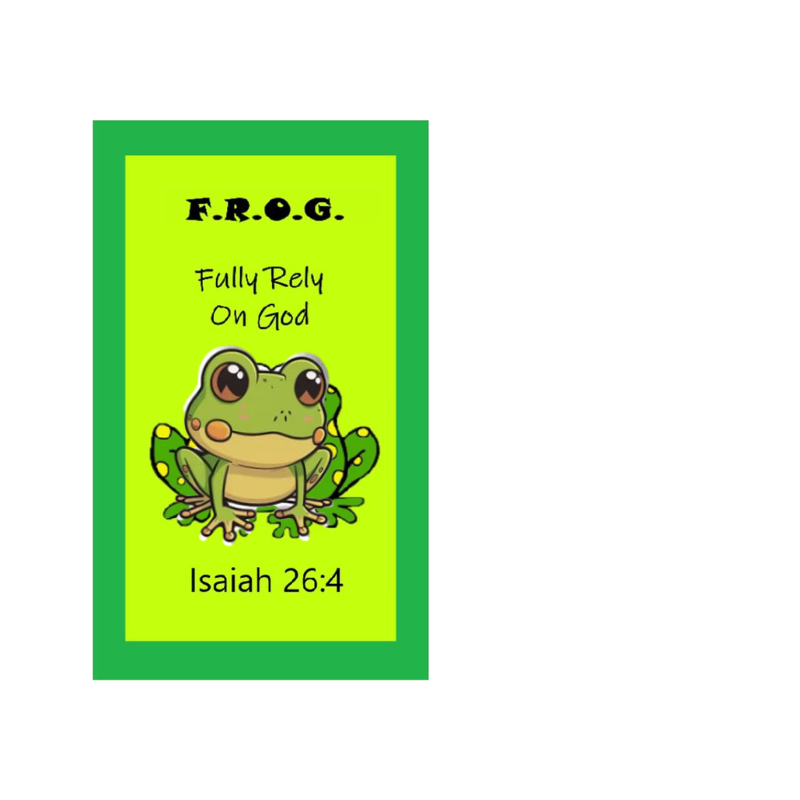 F.R.O.G. Lapel Pin & Pocket Card Set – Fully Rely On God Christian Gift