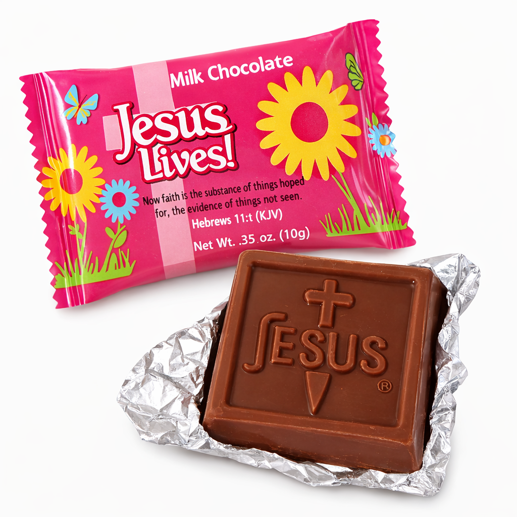 Jesus Lives – Milk Chocolate Easter Candy – Christian Resurrection Treats (20 Pieces)