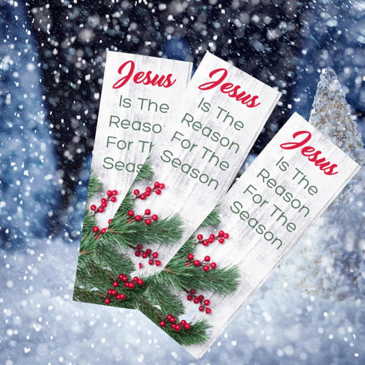 100 Count Bulk Pack - Christmas Jesus is The Reason for The Season Bookmarks