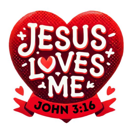 Red Heart Jesus Loves me temporary tattoos