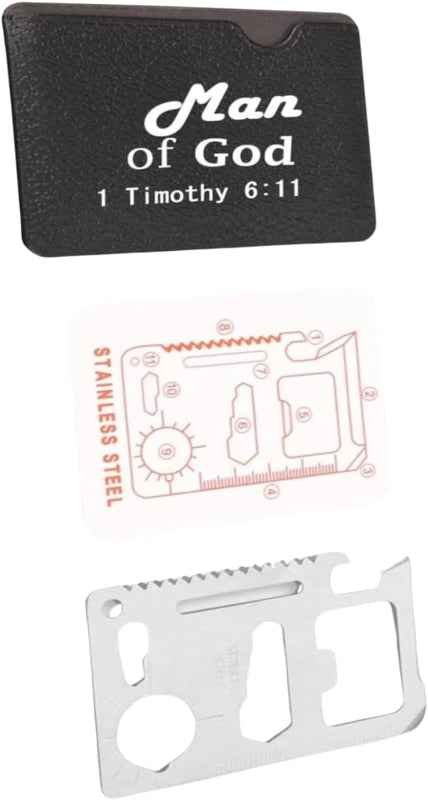 Man of God Survival Tool – 11-in-1 Wallet Card Gift for Men