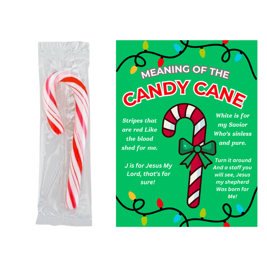 Meaning of The Candy Cane Christmas Poem Card Bookmarks with Mini Candy Canes Favors Bulk 50 Count