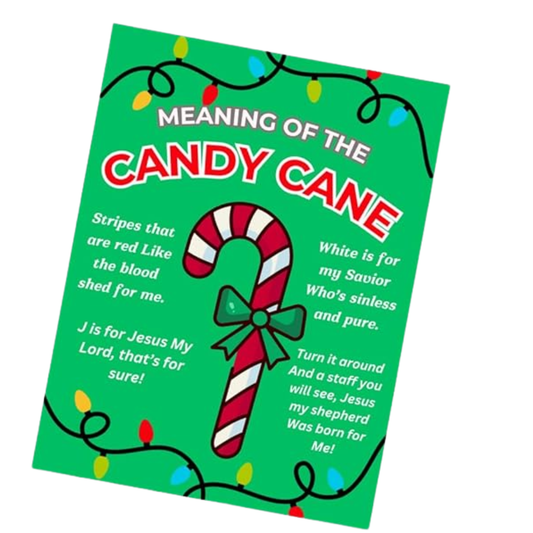 100 Meaning of the Candy Cane Poem Cards – Christian Christmas Glossy Bookmarks