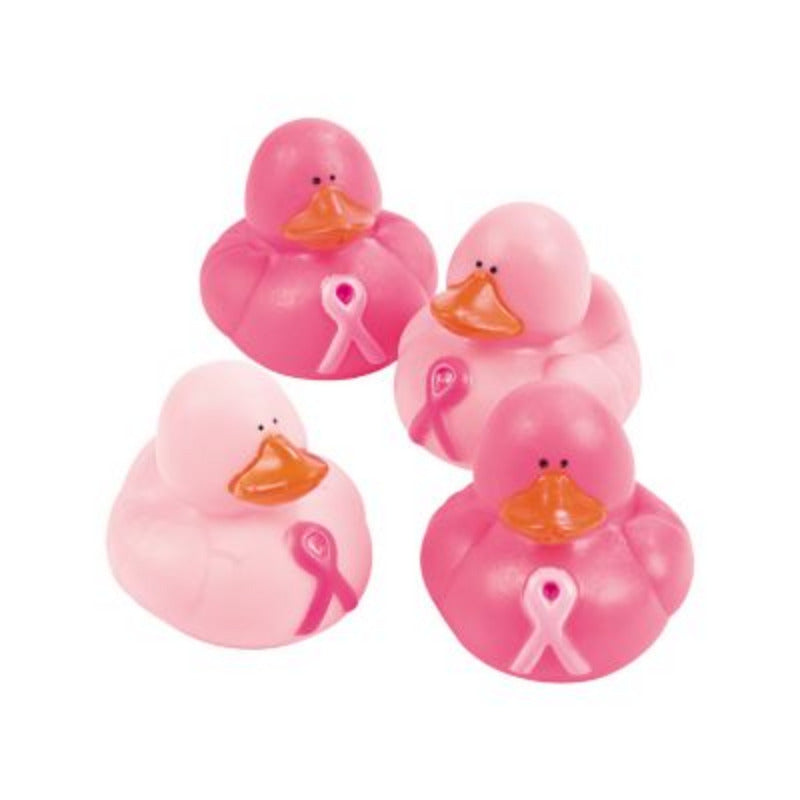 Pink Ribbon Rubber Ducks – Set of 24 Breast Cancer Party Favors
