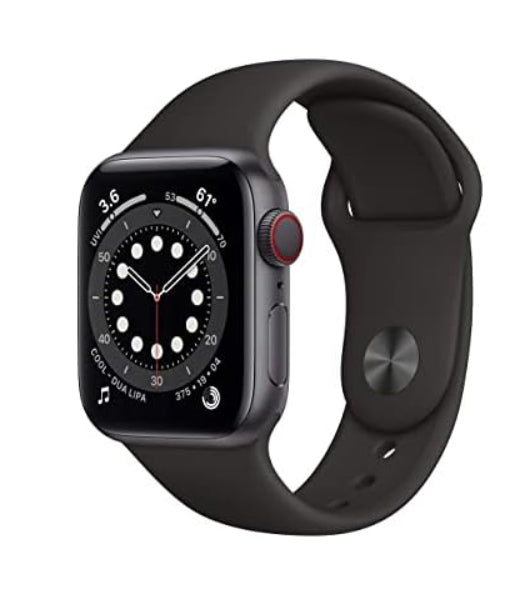 Apple Watch Series 6 (GPS + Cellular, 40mm) - Space Gray Aluminum Case with Black Sport Band Unlocked Used