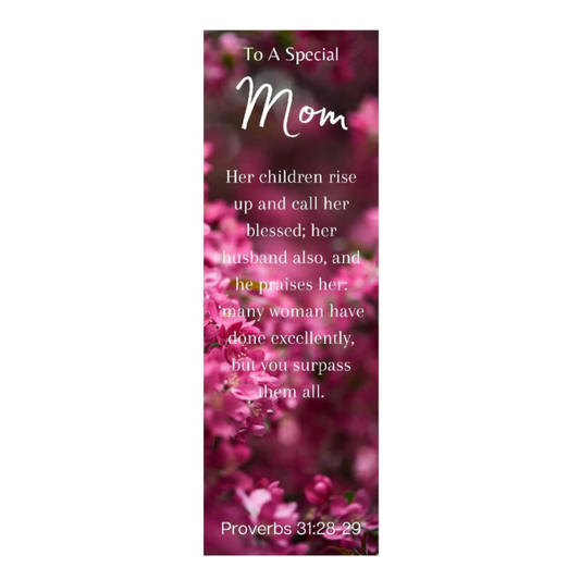 Pink Special Mom Christian Mother's Day Bookmarks - Proverbs 31:29 