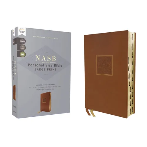 Nasb, Personal Size Bible, Large Print, Leathersoft, Brown, Red Letter, 1995 Text, Thumb Indexed, Comfort Print