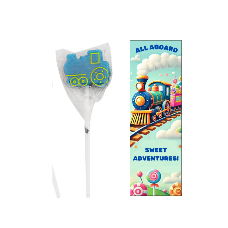 Train Party Supplies Lollipops Suckers with Bookmarks (12 Sets)