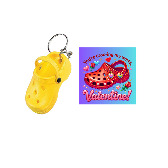  Valentine's Day Clog Shoe Keychains With Cards